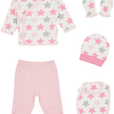 5-piece newborn cotton baby clothing set with star design – made in Turkey