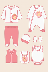 Cotton 8-piece baby clothing set with bear design – newborn gift set 0–3 months