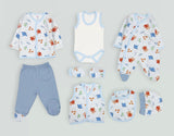 8-Piece Baby Sea Outfit Set – 100% Cotton
