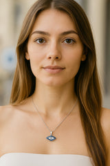 925 Sterling Silver Blue evil eye pendant