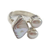 Sterling Silver Pearl Ring