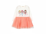 Girls Cotton Dress with 3 Girls Print