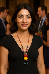 Handmade African Necklace with Kofi Beads and Glass