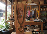 Fair Trade Beaded Necklace with Gold Heart Pendant – Handmade in Bali