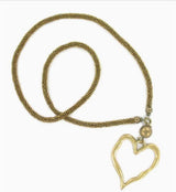 Fair Trade Beaded Necklace with Gold Heart Pendant – Handmade in Bali