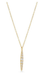 PVD Gold-Plated Necklace with Cubic Zirconia Pendant
