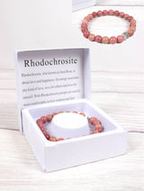 Rhodochrosite Natural Stone Bracelet | Charm Jewelry