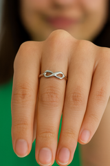 Sterling Silver Adjustable Ring with infinity design