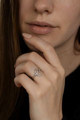 Elegant Sterling Silver Openwork Ring