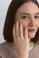 Sterling Silver Tree of Life Ring with Opal Inlay