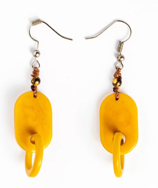 Handmade fair trade tagua earrings, eco-friendly jewelry from Ecuador