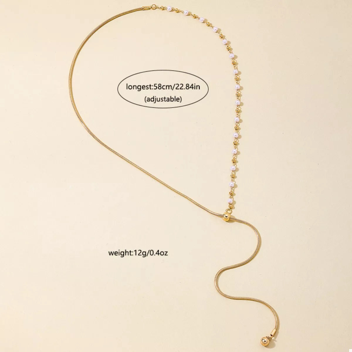 18K Gold-Plated Chain Y-Drop Necklace with Synthetic