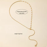 18K Gold-Plated Chain Y-Drop Necklace with Synthetic