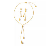 Teardrop Pendant Necklace and Earrings Jewelry Set