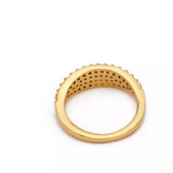 18K Gold-Plated Copper Zircon Round Ring