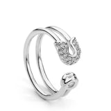 Zircon Double Band Open Ring For you 