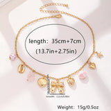 Heart and Butterfly Bow Ocean Multi-Pendant Necklace