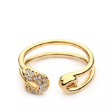 Zircon Double Band Open Ring For you 