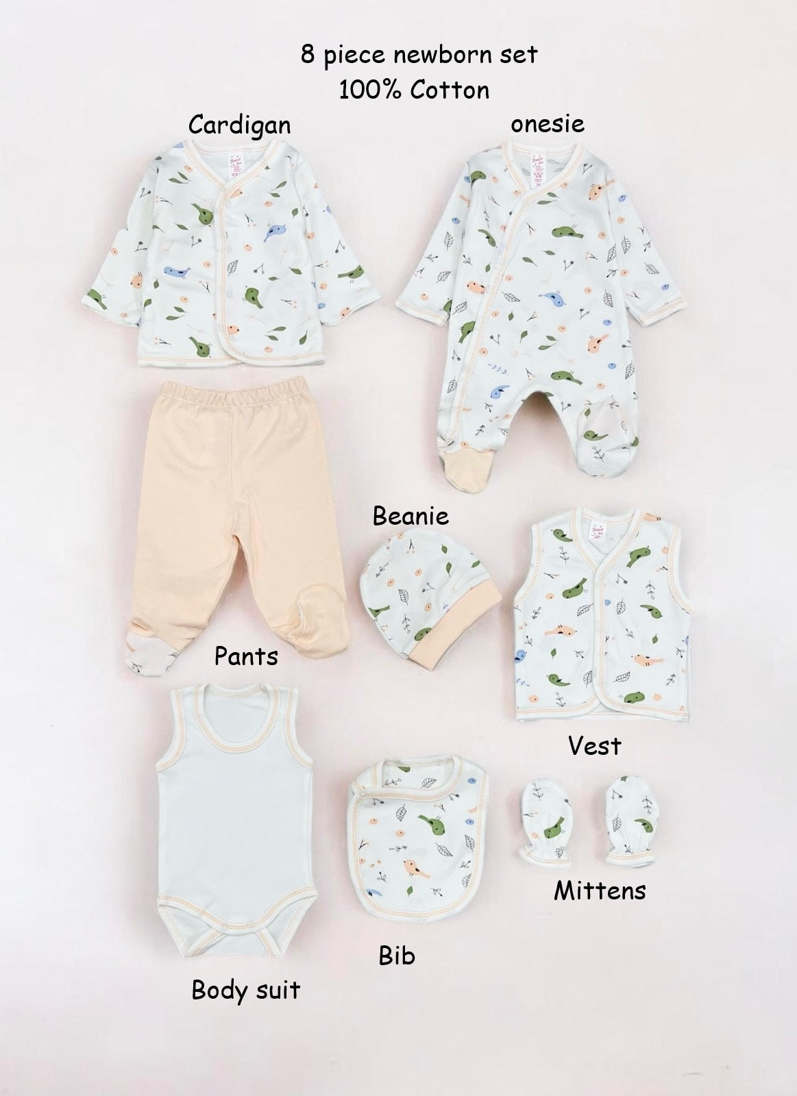 8-Piece Birds Baby Set 