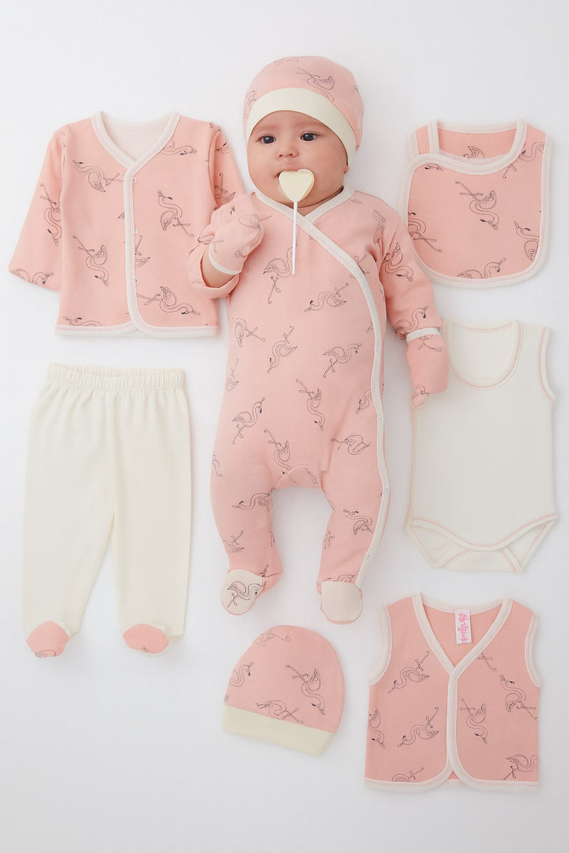 8-Piece Cotton Swan Baby Set Neutral Newborn Essentials