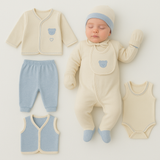 Cotton 8-piece baby clothing set with bear design – newborn gift set 0–3 months

