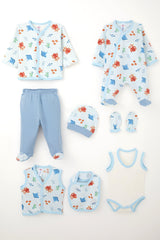 8-piece bear design baby clothing set for newborns – cotton 0–3 months

