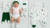 Neutral newborn baby 8-piece clothing set – 100% cotton, 0-3 months


