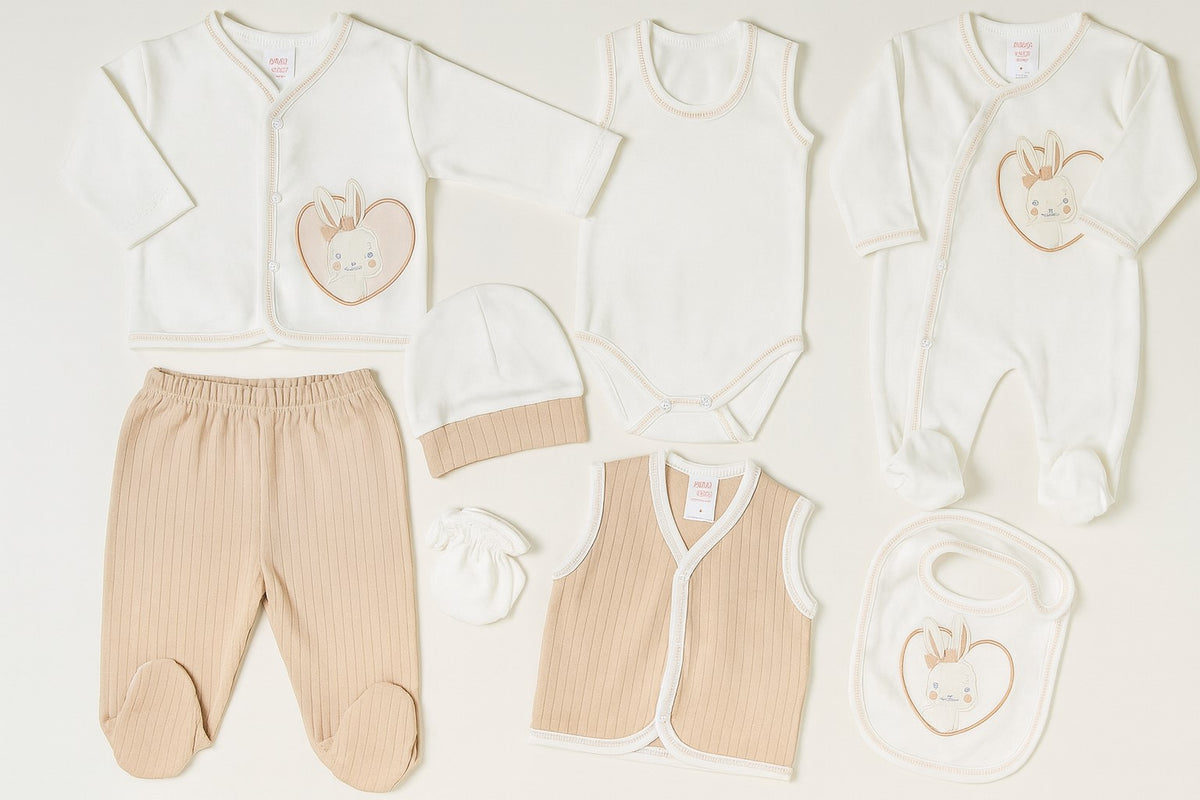  8-Piece Baby Clothing Set – 100% Cotton | Made in Turkey