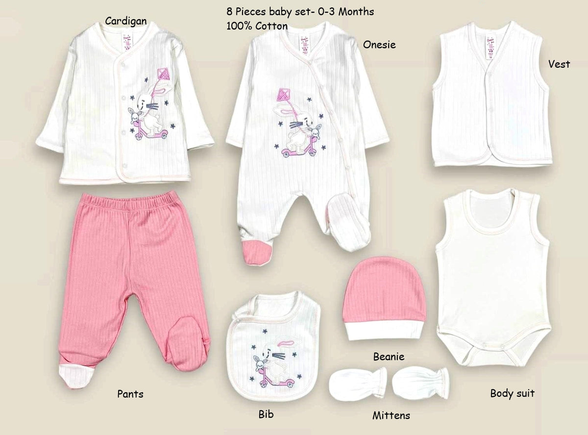  8-Piece Rabbit Scooter Baby Set-for girls