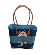 Medium Blue Cat Fair Trade Basket
