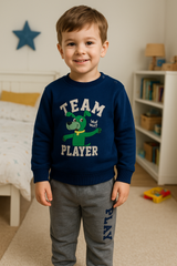 Boys dinosaur top and pants set – cotton elastane outfit – made in Turkey

