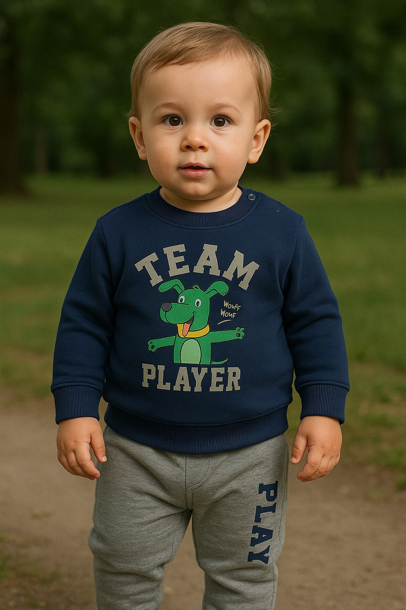 Boys dinosaur top and pants set – cotton elastane outfit – made in Turkey


