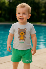 Boys cotton top and shorts set – durable toddler outfit ages 1.5 to 5 years – made in Turkey – boys summer clothes

