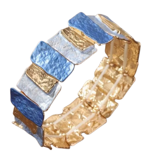 blue and gold statement bracelet for everyone 