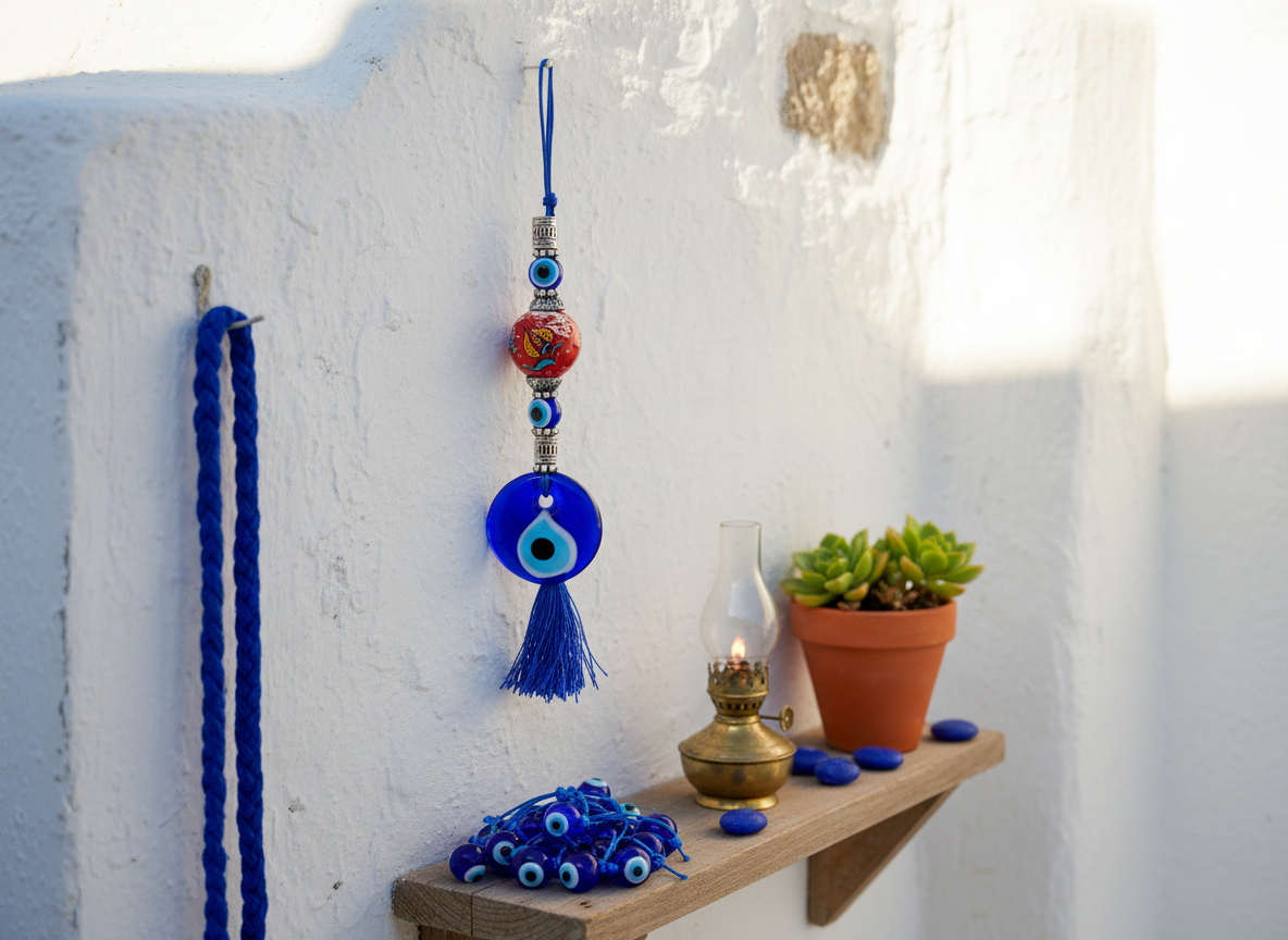 Evil Eye Ceramic Wall Decor| Handmade Protection Amulet