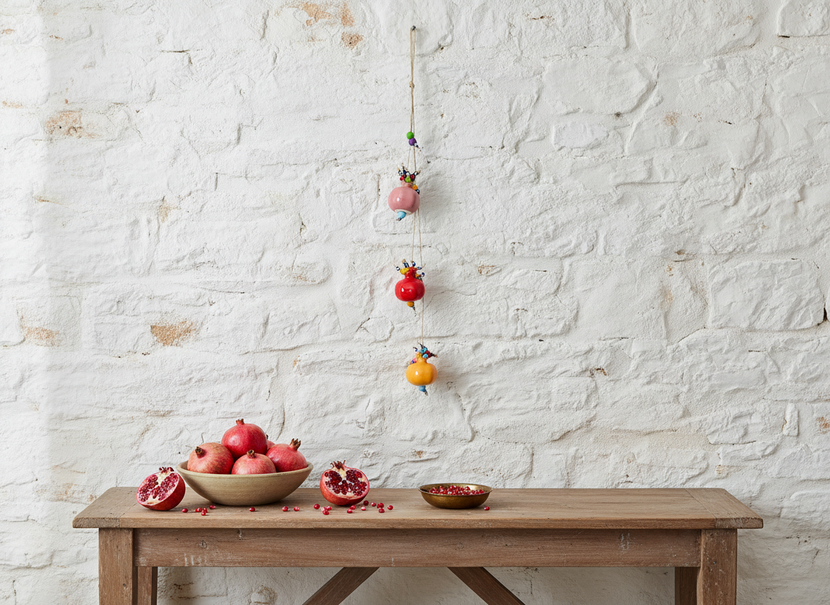 Evil Eye Ceramic Wall Decor| Pomegranate Design