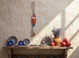 Owl Evil Eye Ceramic Wall Hanging|Turkish Home Decor