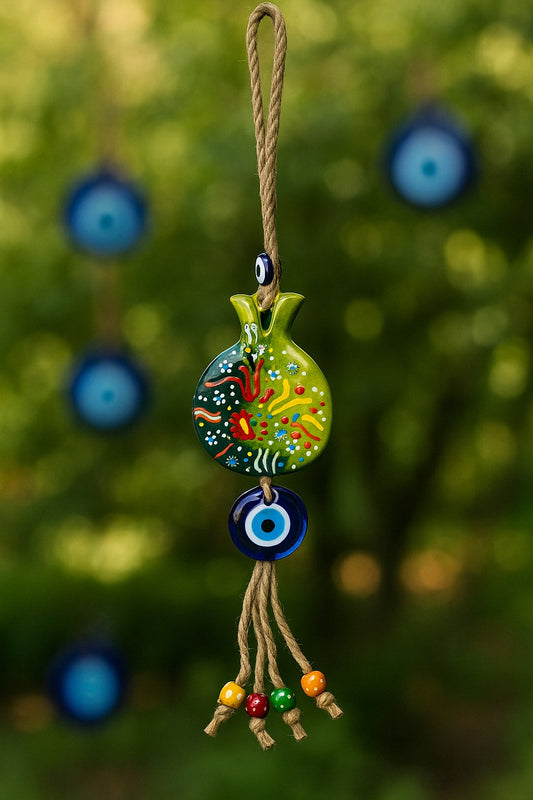 Evil Eye Ceramic Wall Hanging| Pomegranate Design
