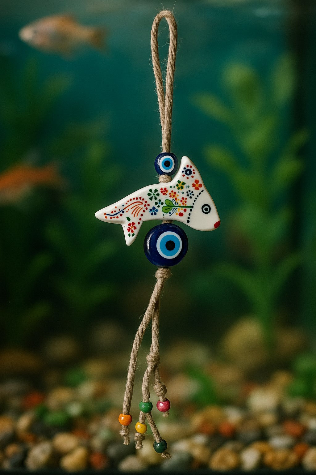 Evil Eye Ceramic Wall Decor – Fish Design