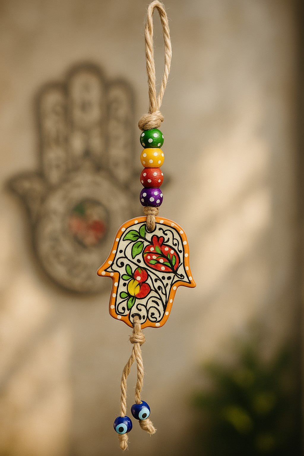 Evil Eye Ceramic Wall Hanging| Fatima’s Hand