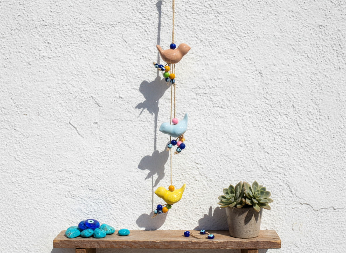 Evil Eye Ceramic Wall Decor| Birds