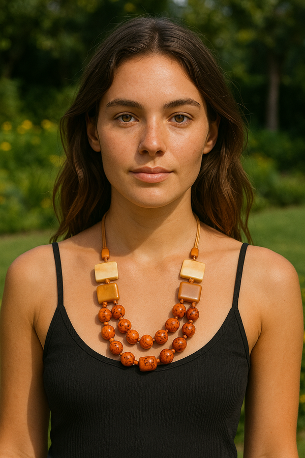 Noelia Tagua Necklace Geometric Fair Trade Tagua Jewelry