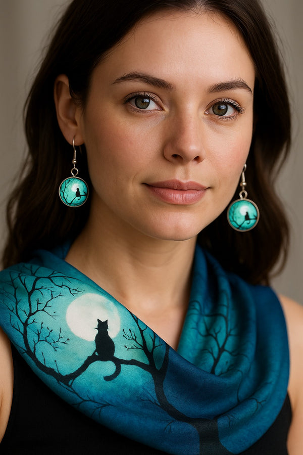 Cat Lover Earrings | Whimsical Glass & Zinc Alloy Jewelry