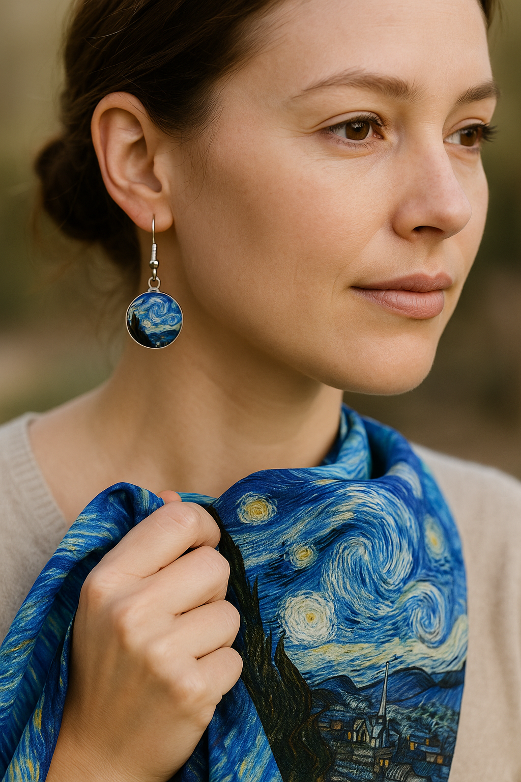 Van Gogh Inspired Art Earrings 