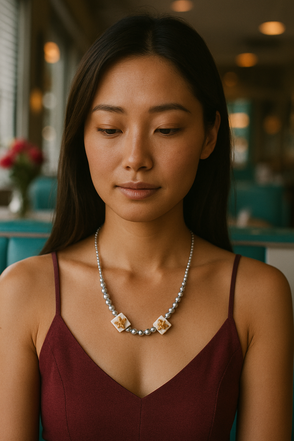 One-of-a-Kind Murano Glass & Mother of Pearl Necklace
