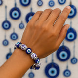 Evil Eye Stretch Bracelet | Glass & Ceramic Beads