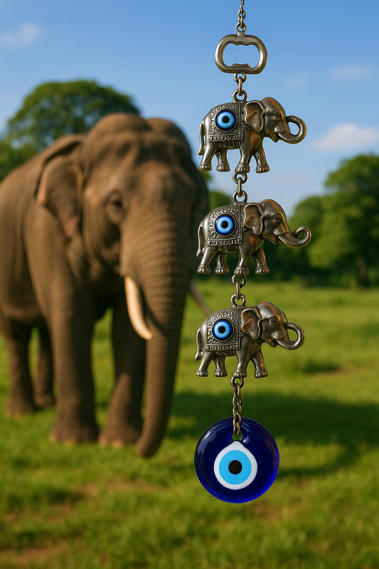 Evil Eye Wall Decor| 3 Elephant Charm