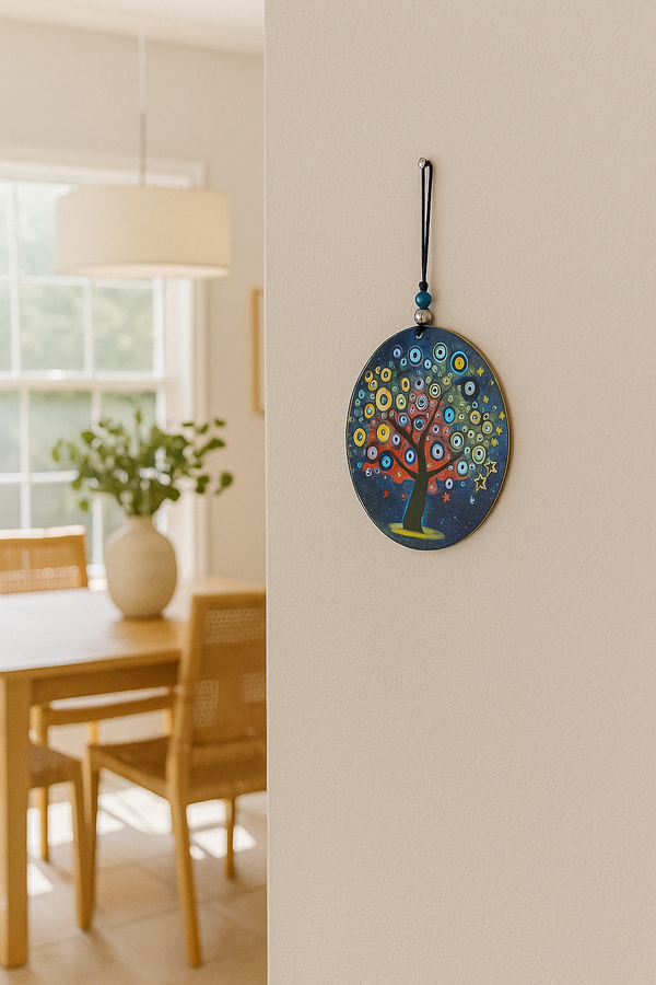 Tree of Life Evil Eye Wall Hanging | Glass Tree of life