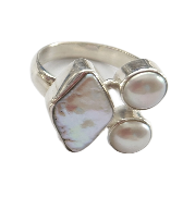 Sterling Silver Pearl Ring