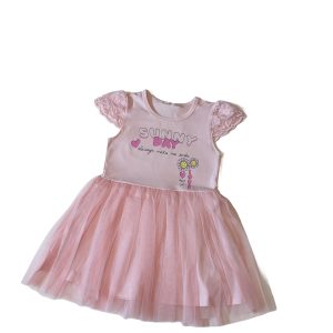 Girls sunny day print dress – soft cotton, perfect for Easter and summer fun

